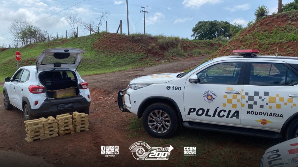 Mais de 65 kg de maconha e cocaína são apreendidos pela Polícia Rodoviária em Santa Cruz do Rio Pardo/SP