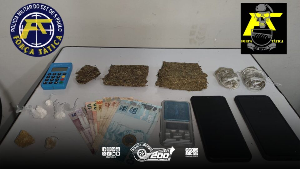 PM prende casal por tráfico de tráfico de drogas em Andradina/SP