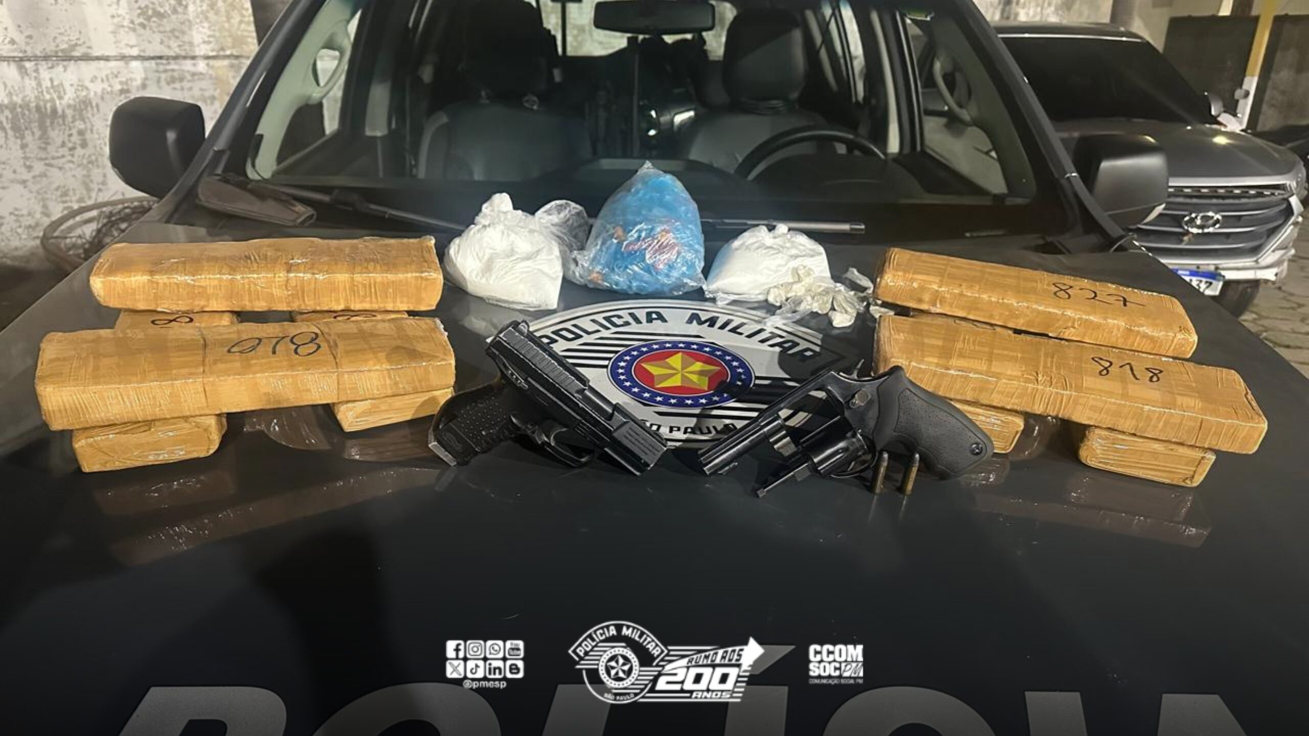 Mulher e adolescente são flagrados pela PM com drogas e arma de fogo em Caçapava/SP