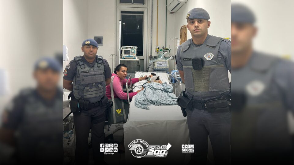 Ação rápida da Polícia Militar salva vida de criança de 3 anos encontrada desacordada