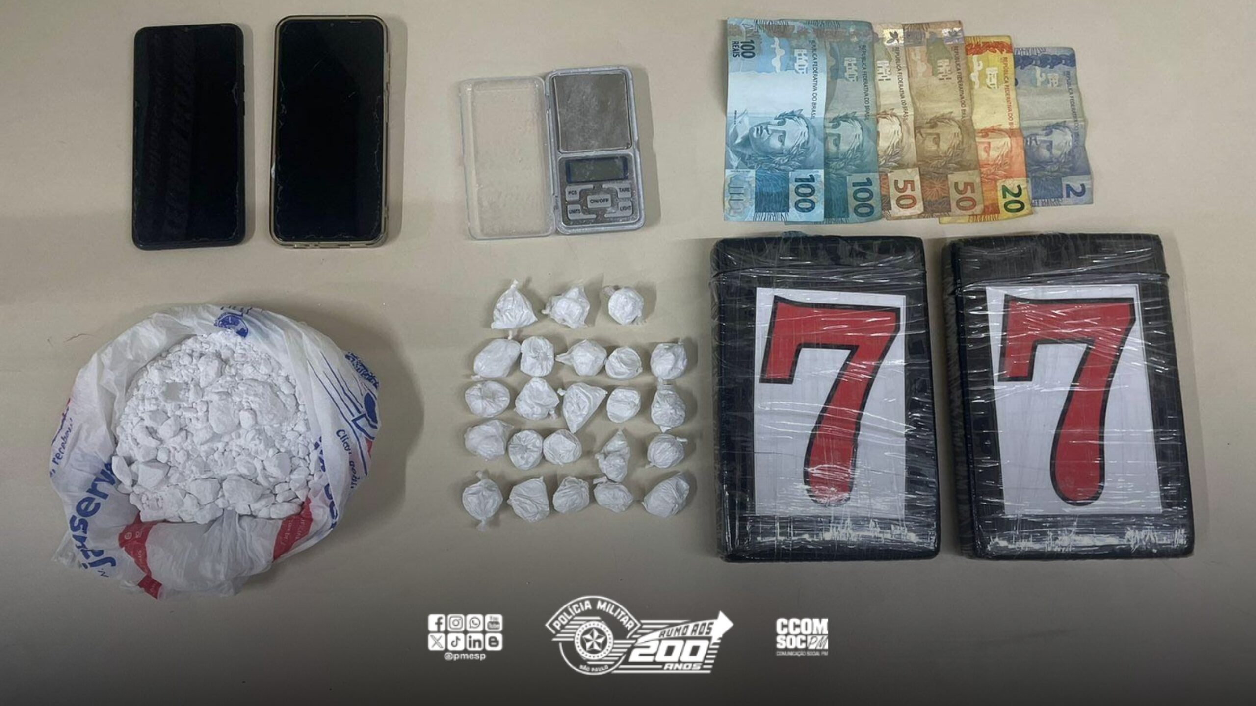 PM apreende cocaína em abordagem a casal no interior de SP