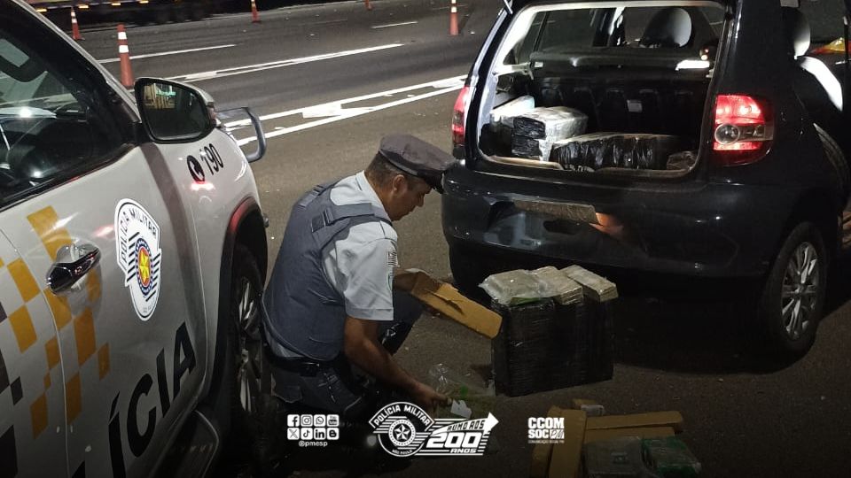 Policiamento Rodoviário apreende mais de 150 kg de drogas escondidas em veículo no interior Paulista