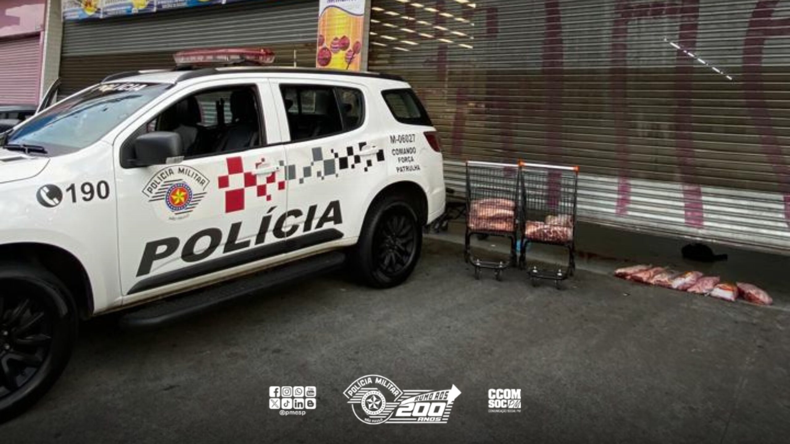 PM impede furto a açougue na madrugada de natal