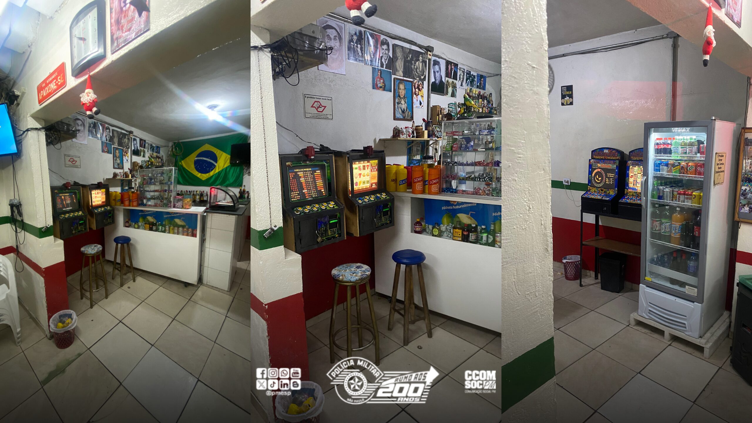 PM apreende máquinas caça-níqueis em bar de Osasco/SP