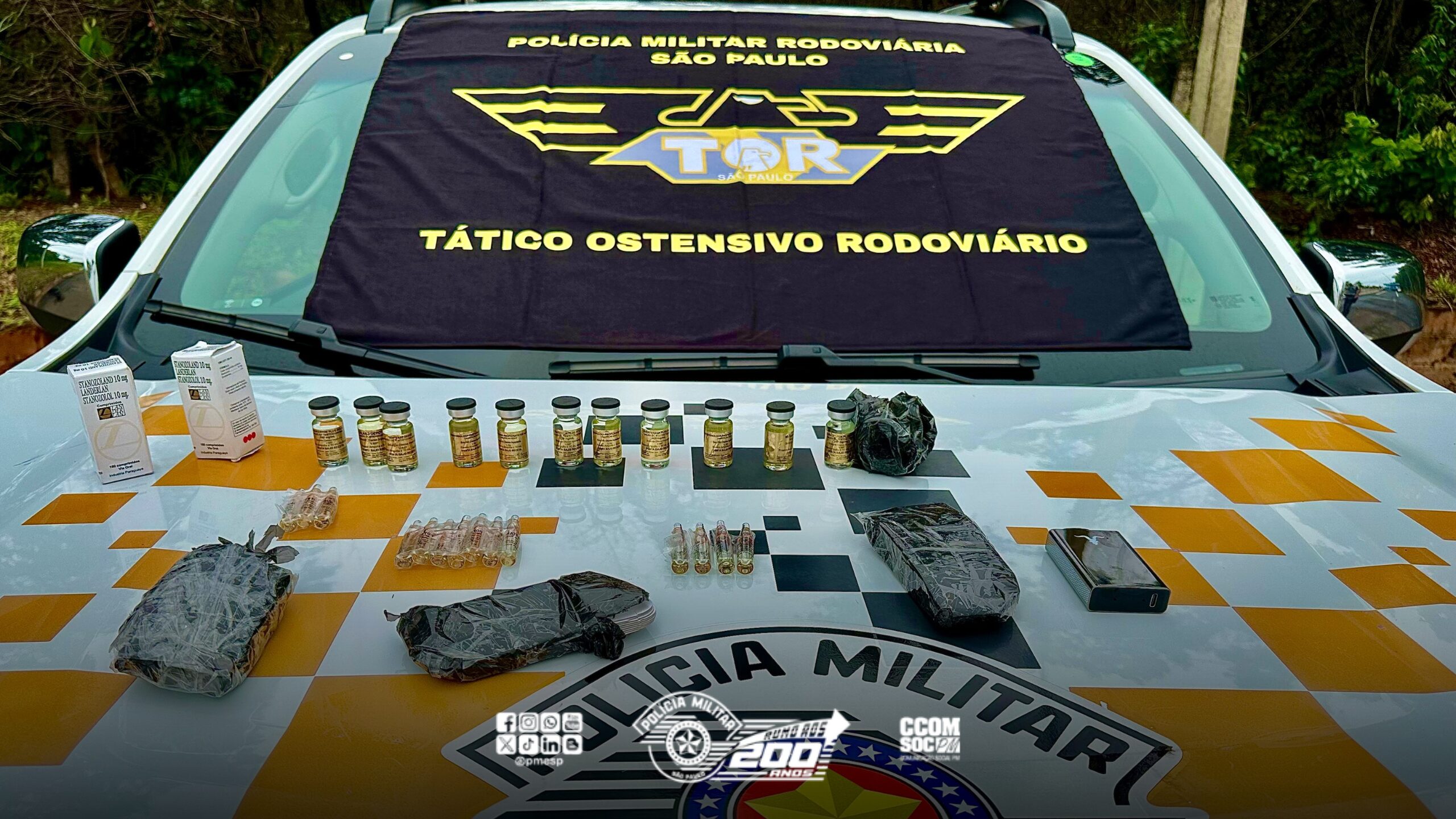 PM Rodoviária prende contrabandista que transportava anabolizantes e eletrônicos sem nota fiscal