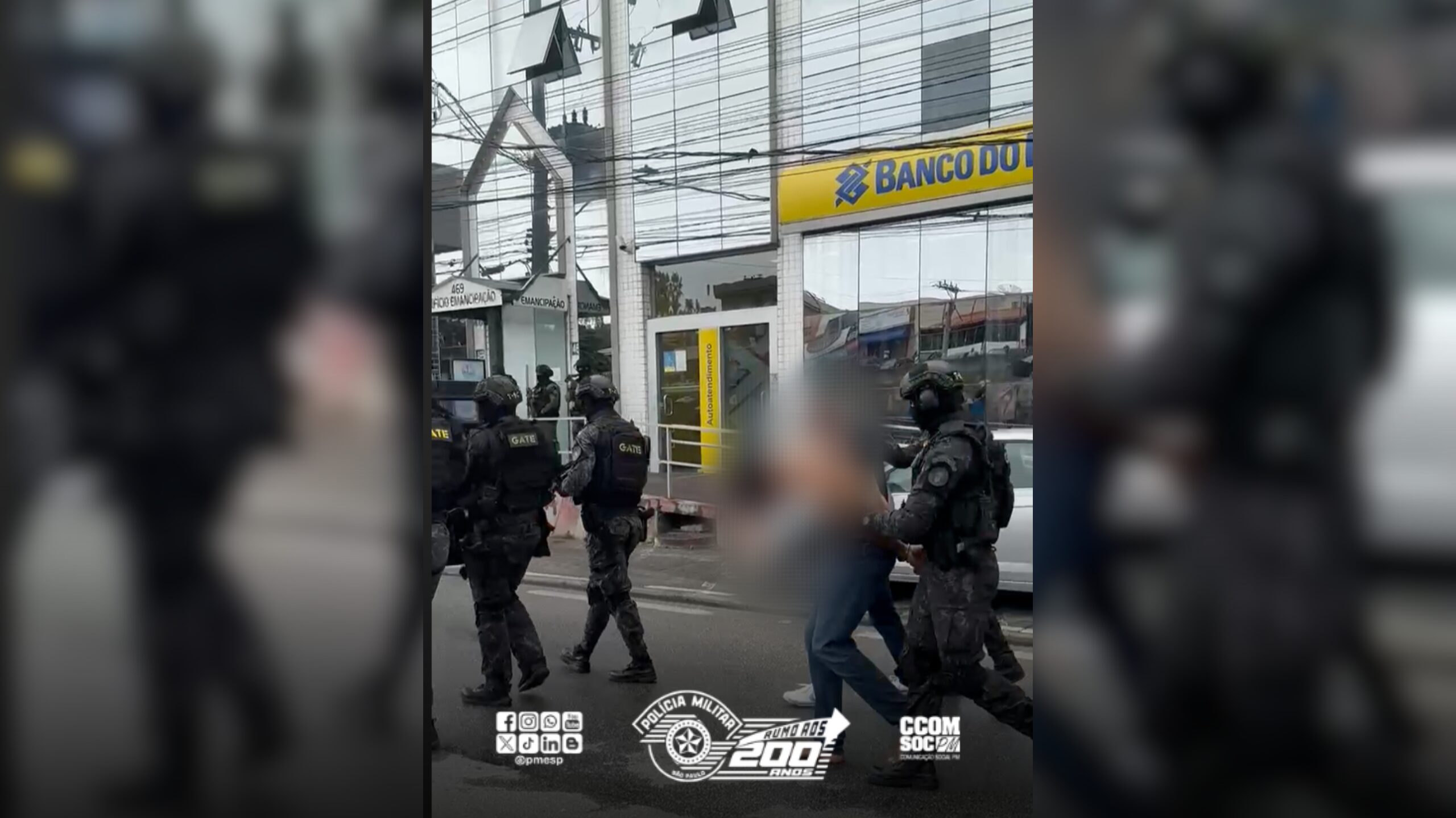 Ação integrada da Polícia Militar encerra roubo a banco com reféns na região metropolina