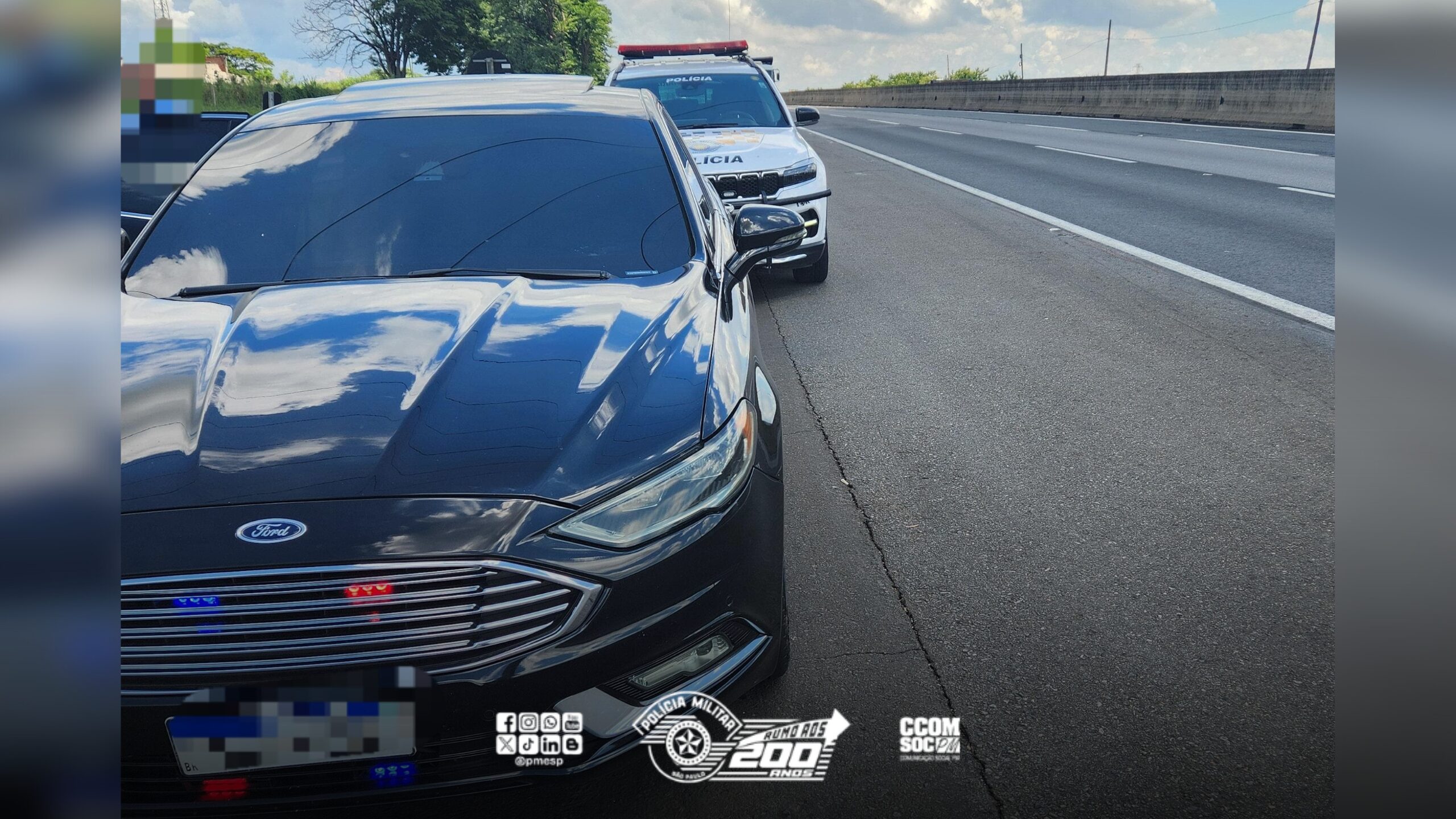 Falso “carro oficial” é flagrado pela PM Rodoviária em rodovia do interior de SP