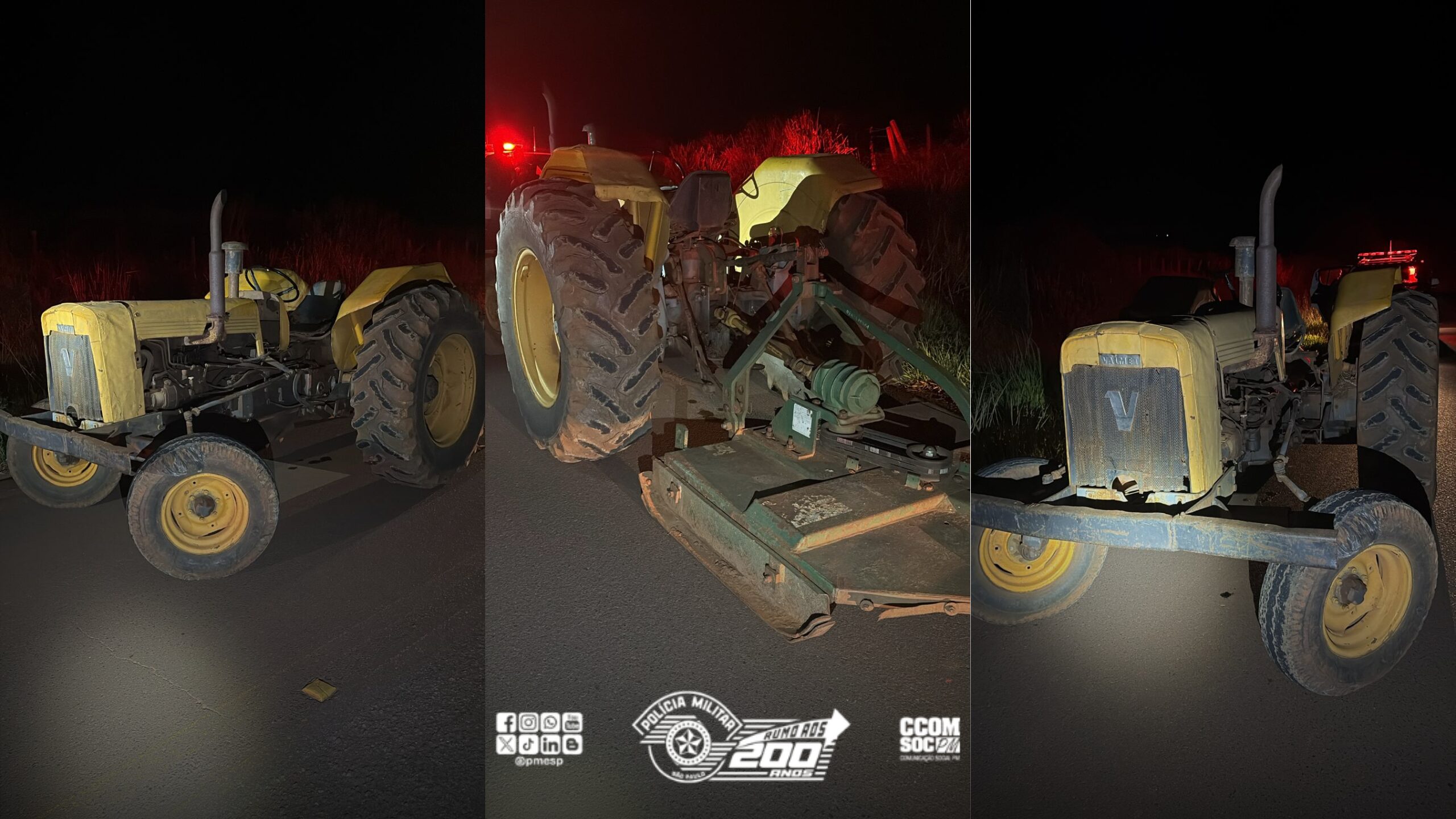 Após roubo na zona rural de Araçatuba/SP, PM prende criminoso e recupera trator