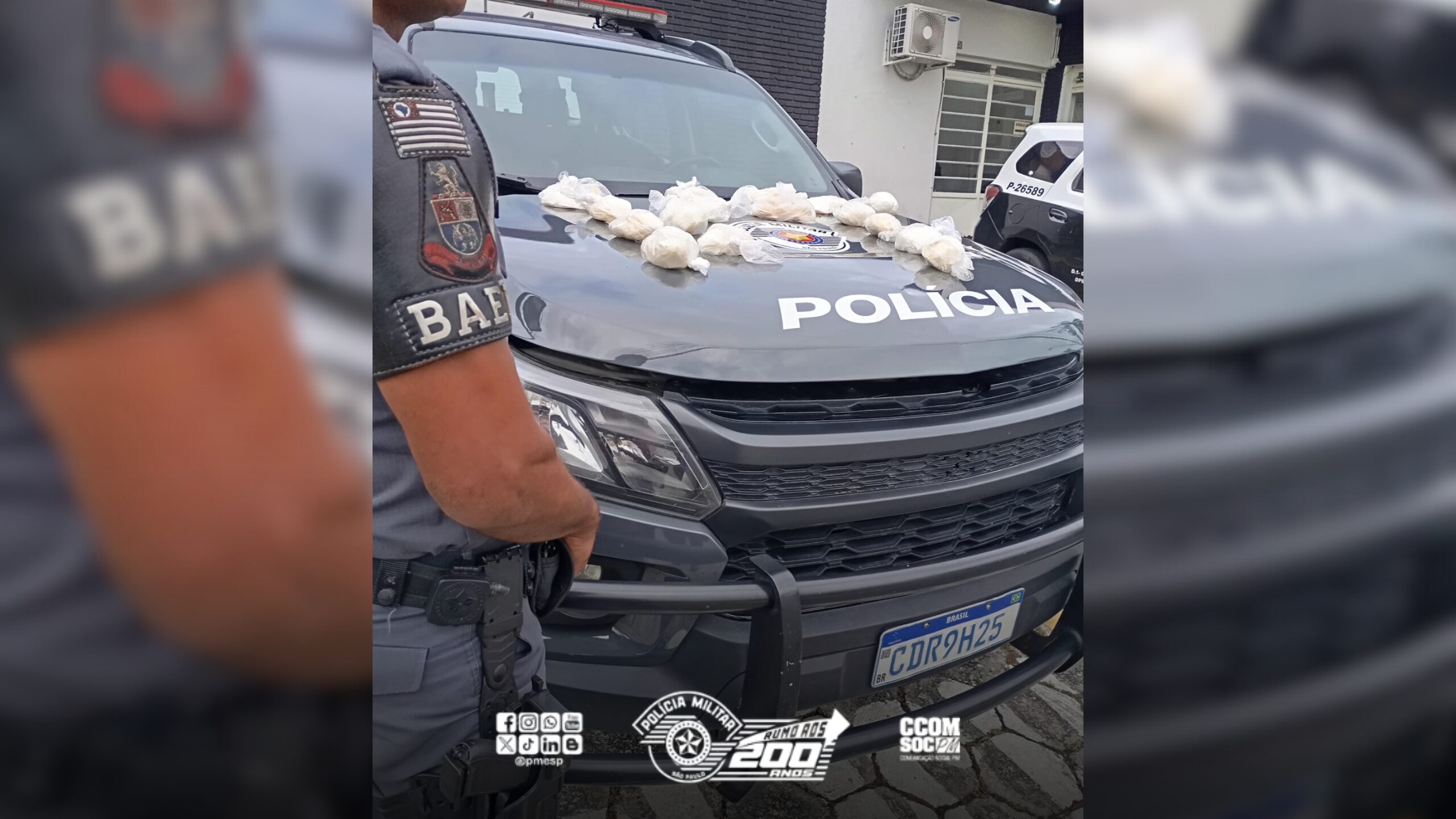 Criminoso flagrado pela PM com mais de 1,5 mil porções de cocaína é preso em Guaratinguetá/SP