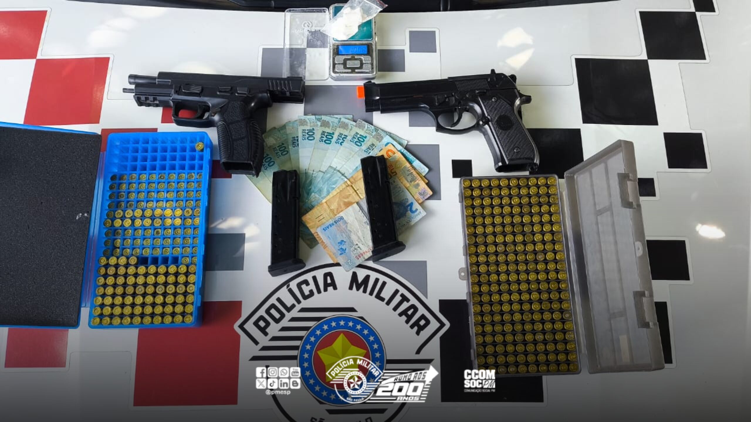 Drogas, munições e arma de fogo são apreendidas pela PM em Auriflama/SP