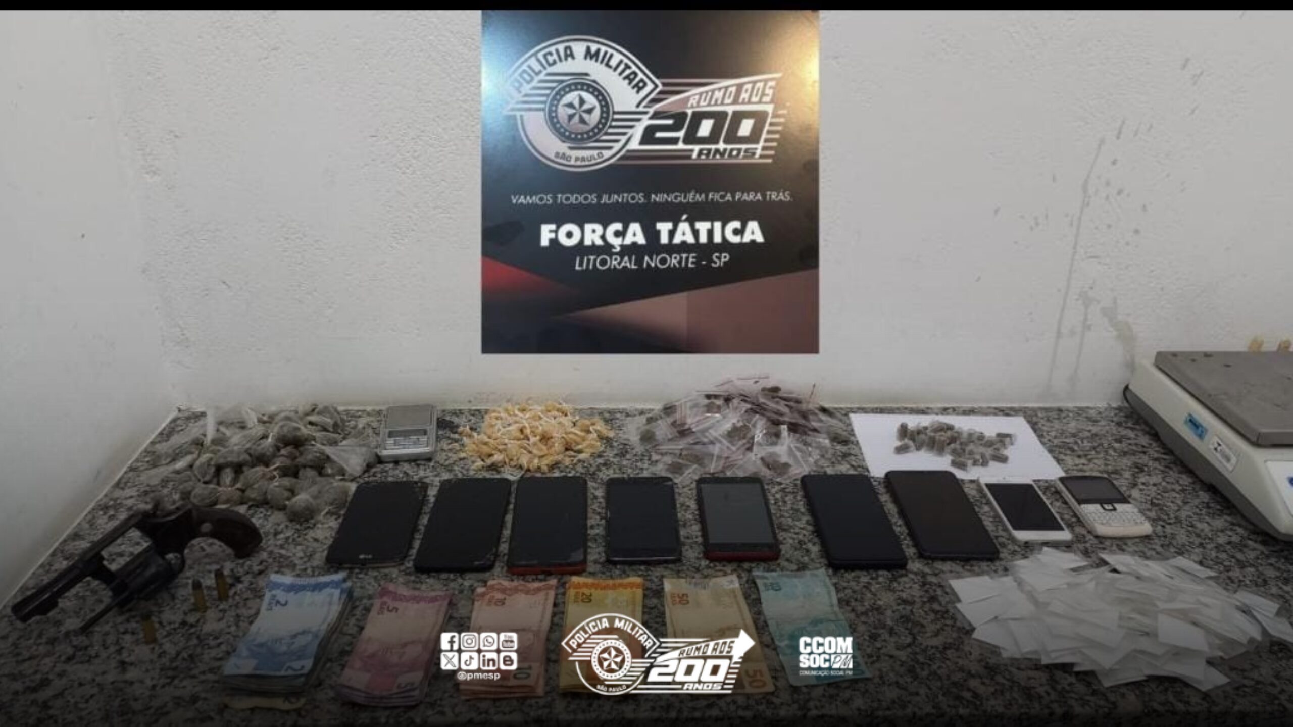 OPERAÇÃO VERÃO: Criminoso é preso pela PM com arma, drogas e celular furtado