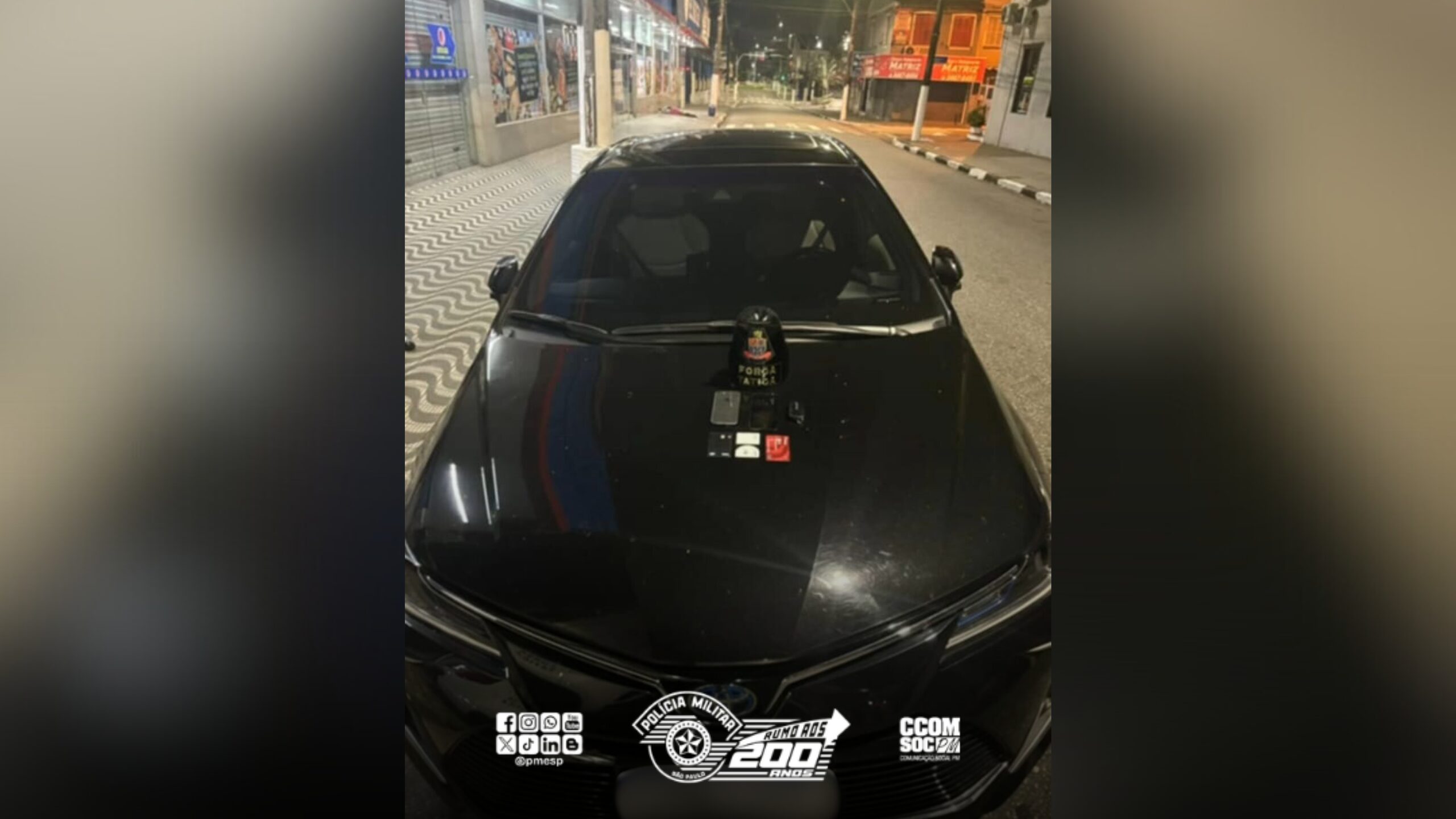 OPERAÇÃO VERÃO: PM localiza carro roubado em São Vicente/SP