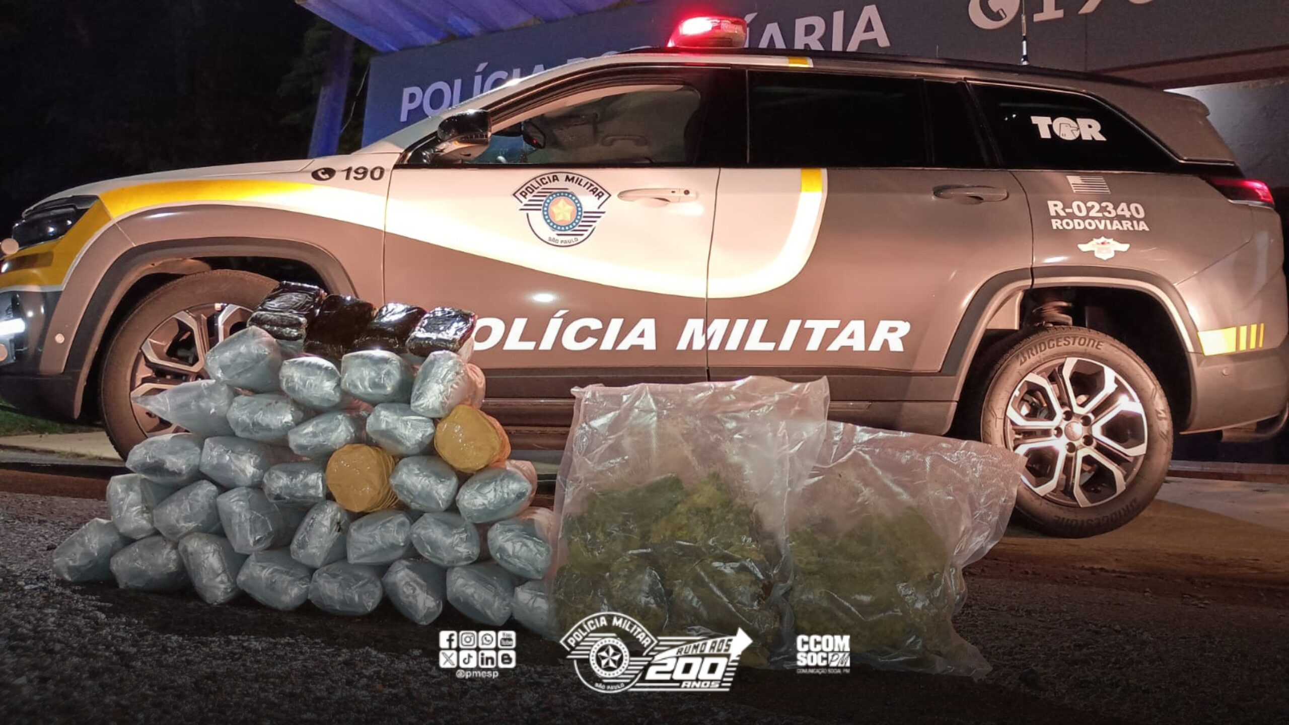 Motorista é preso transportando mais de 16kg de drogas em rodovia do interior de SP