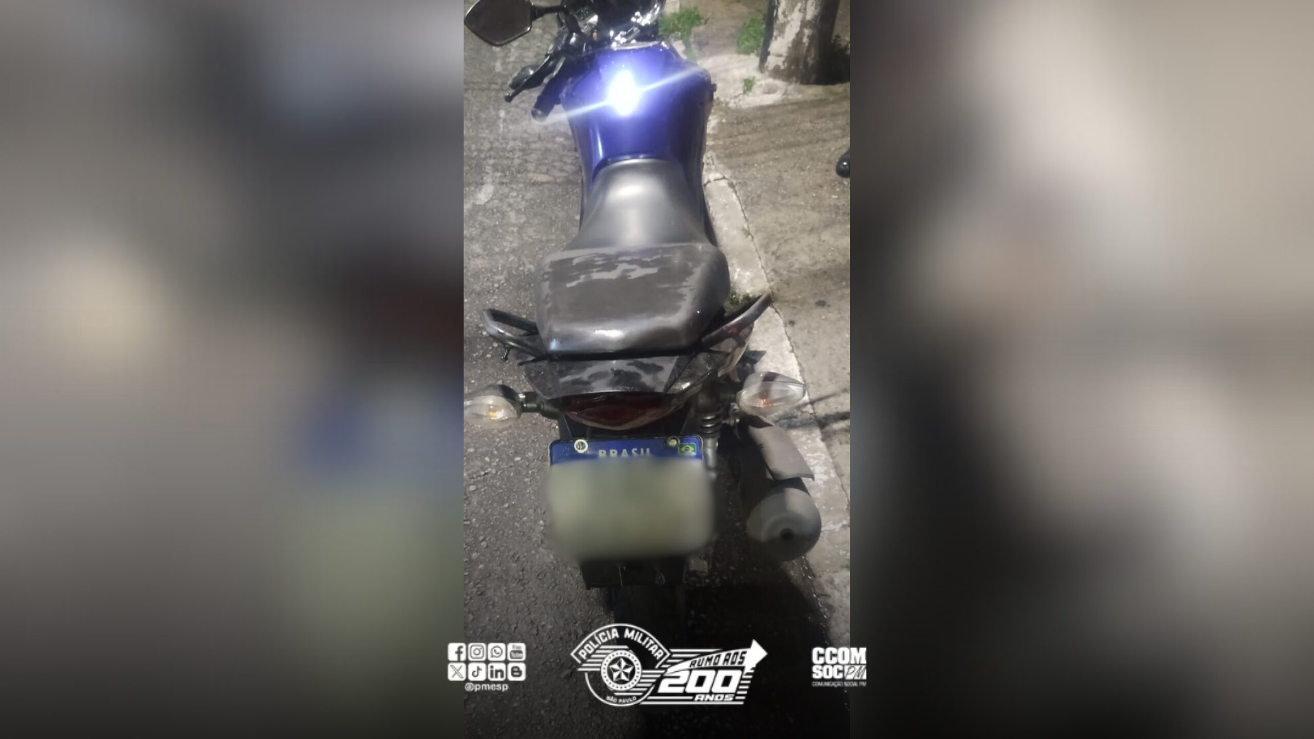 PM recupera moto furtada e prende criminoso em Carapicuíba/SP