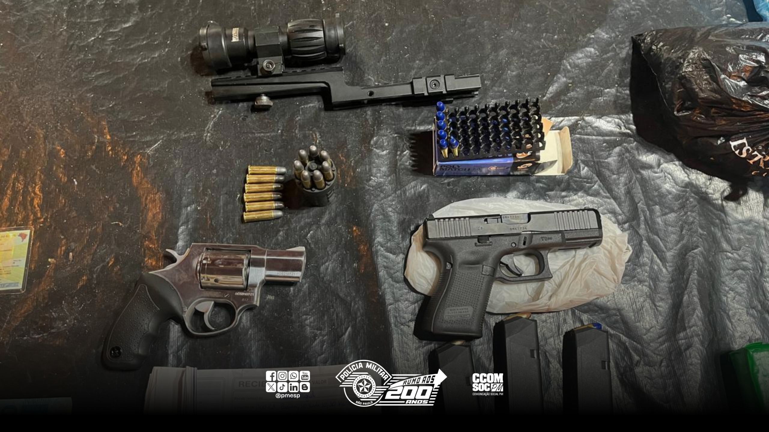 PM apreende grande quantidade de drogas e armas de fogo em operação no interior de SP