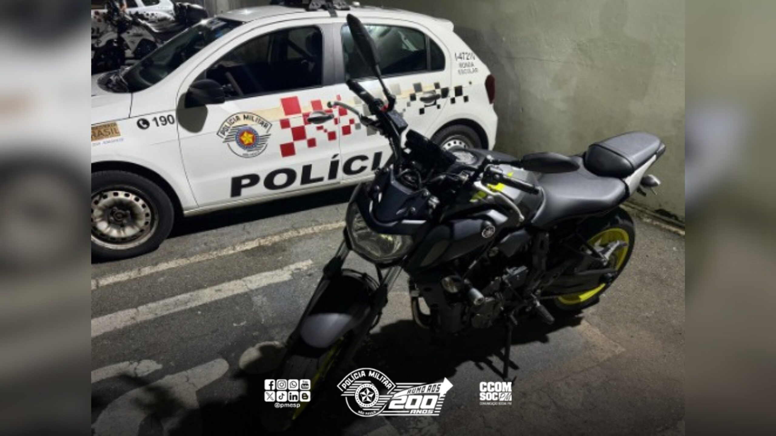 OPERAÇÃO CARNAVAL: Moto roubada é recuperada pela PM no interior de SP