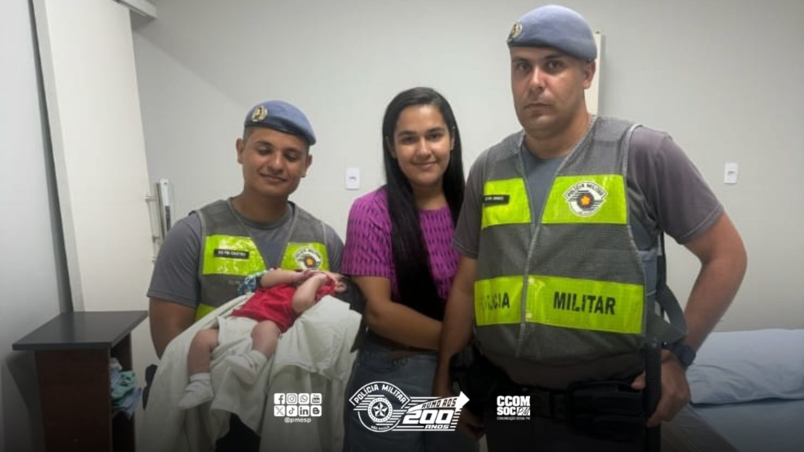 PM salva bebê de 1 ano engasgado em Conchal/SP 