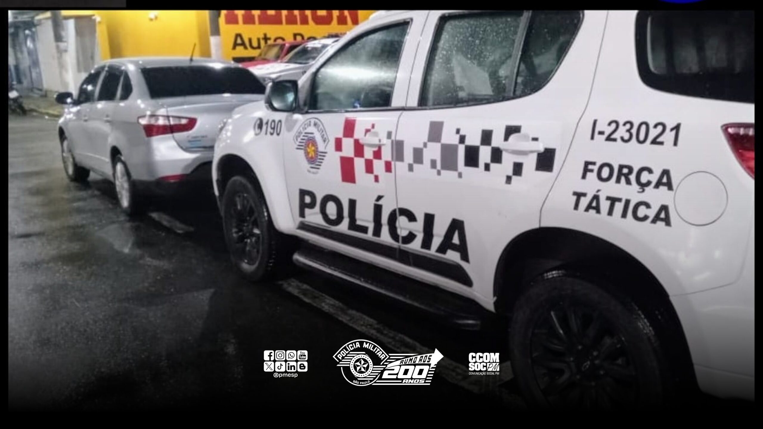 Grupo flagrado em carro roubado é preso pela PM em Lorena/SP
