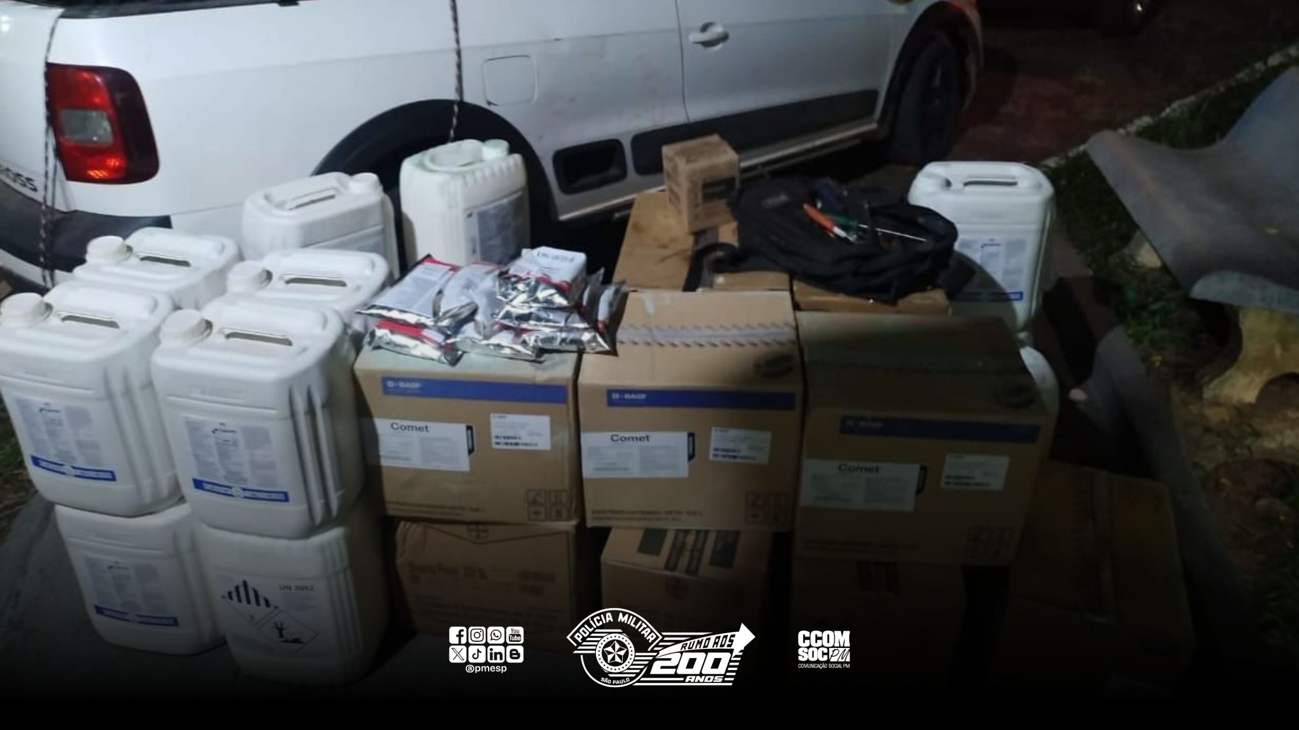 Carga de R$ 200 mil em defensivos agrícolas é recuperada pela PM Rodoviária em Casa Branca/SP