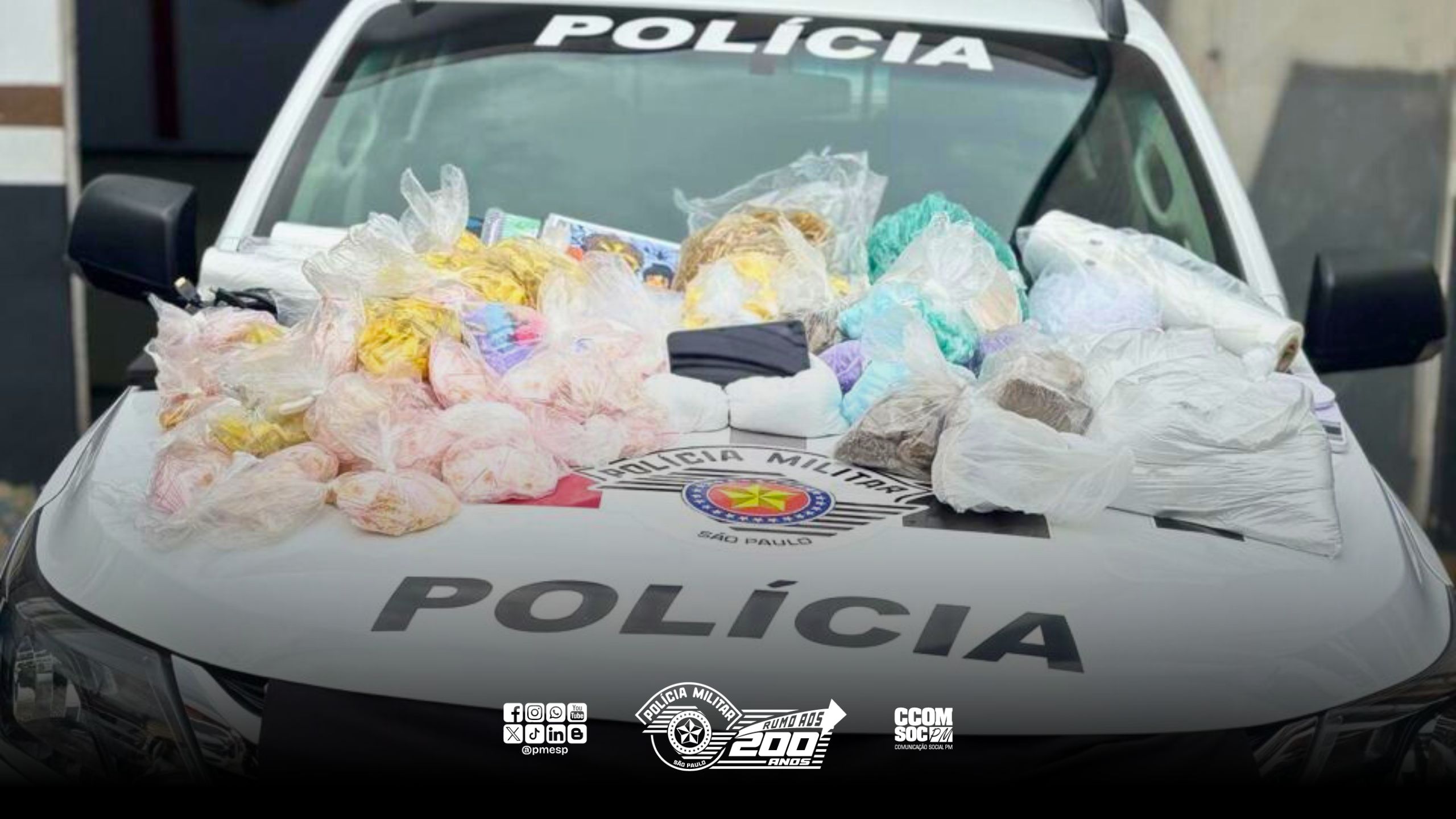Mais de 8kg de drogas são apreendidos em ação da PM na Grande SP
