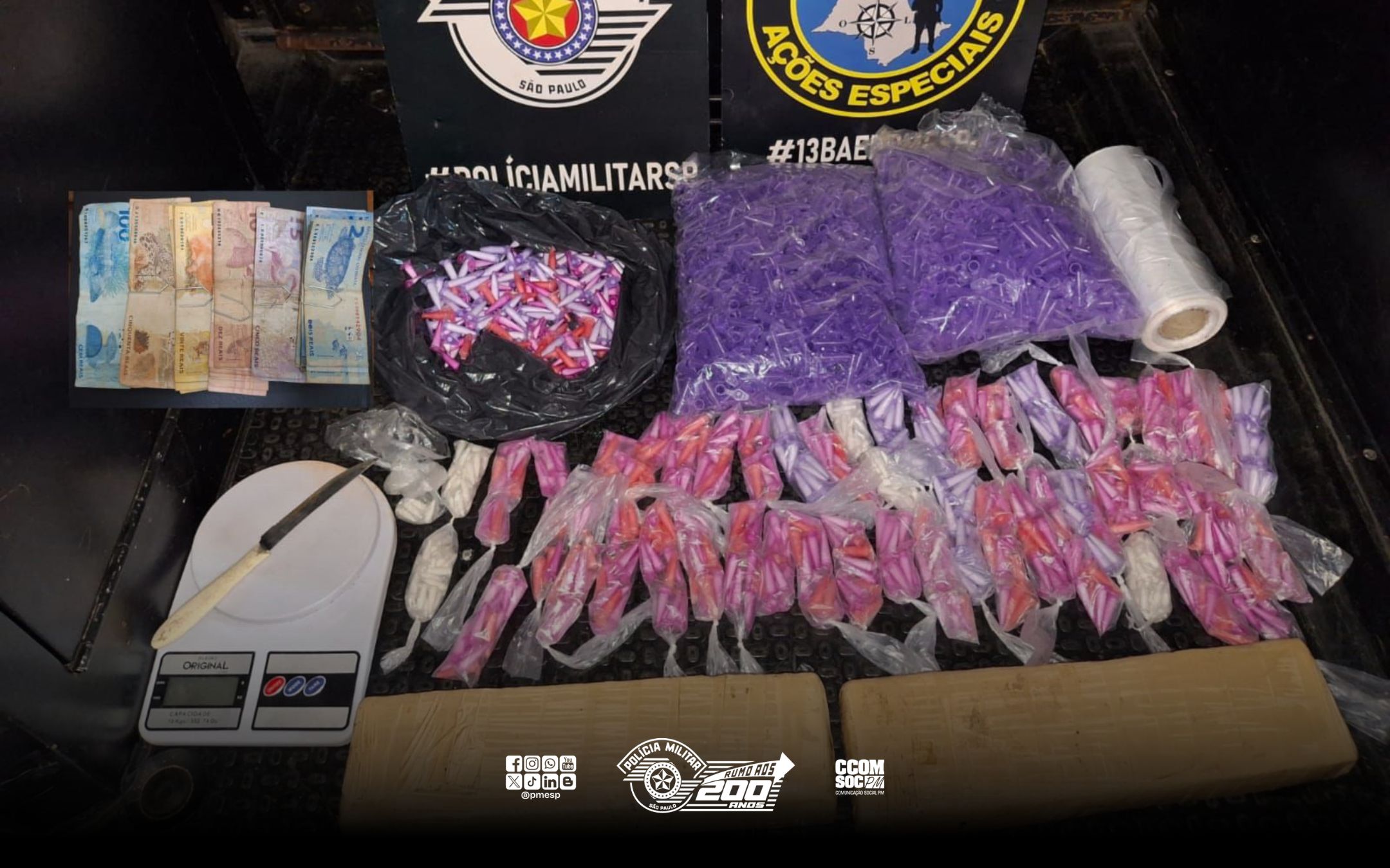 Traficante é preso em abordagem do Baep no interior de SP