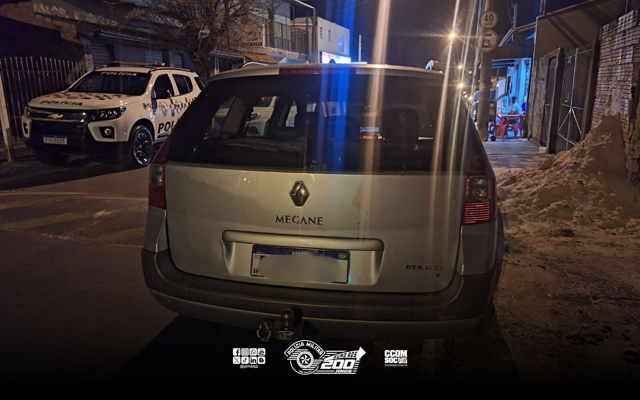 Muralha Paulista: carro dublê é identificado e apreendido pela PM em Rubião Júnior