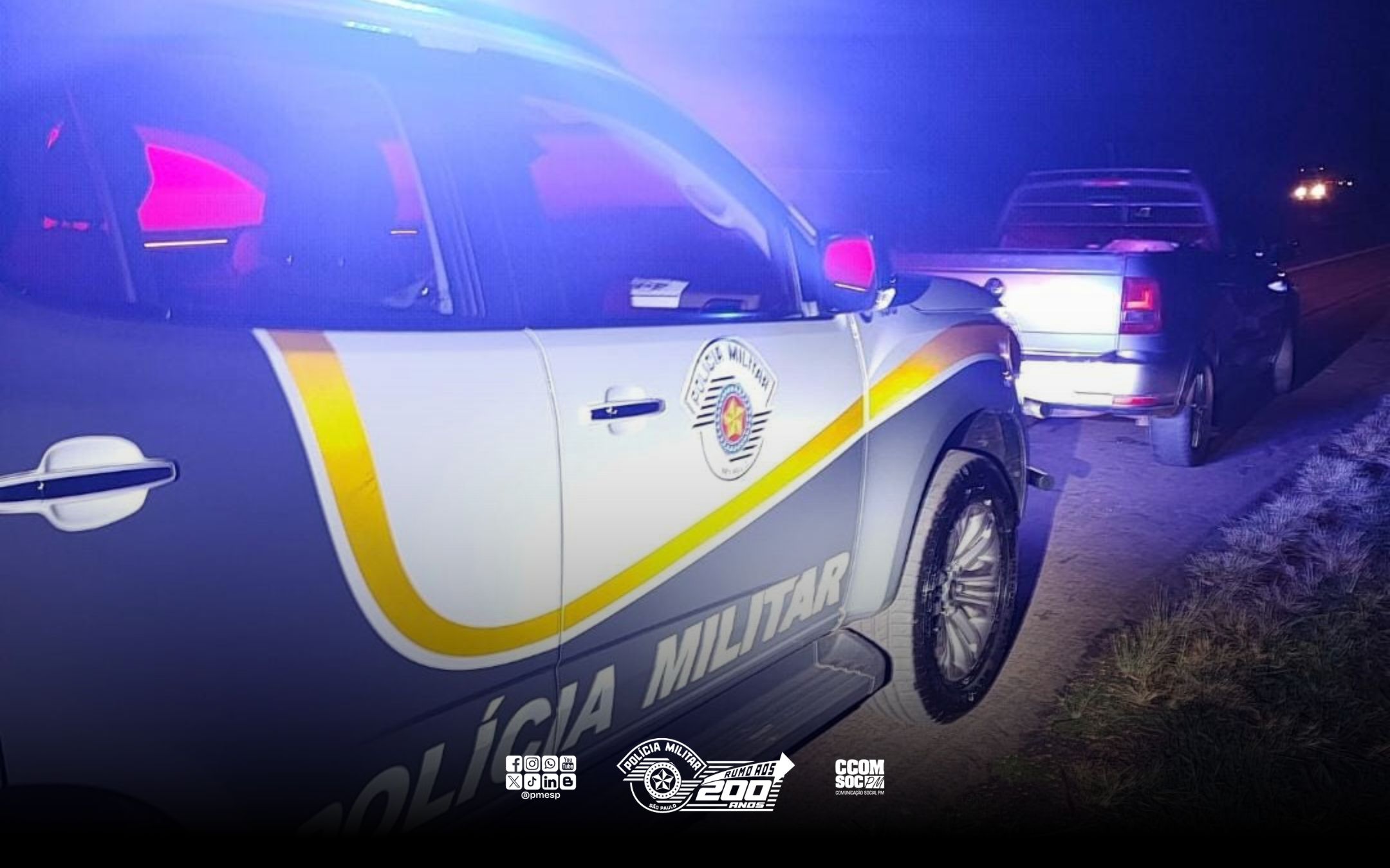 Caminhonete furtada é recuperada em ação da PM na Rodovia Anhanguera