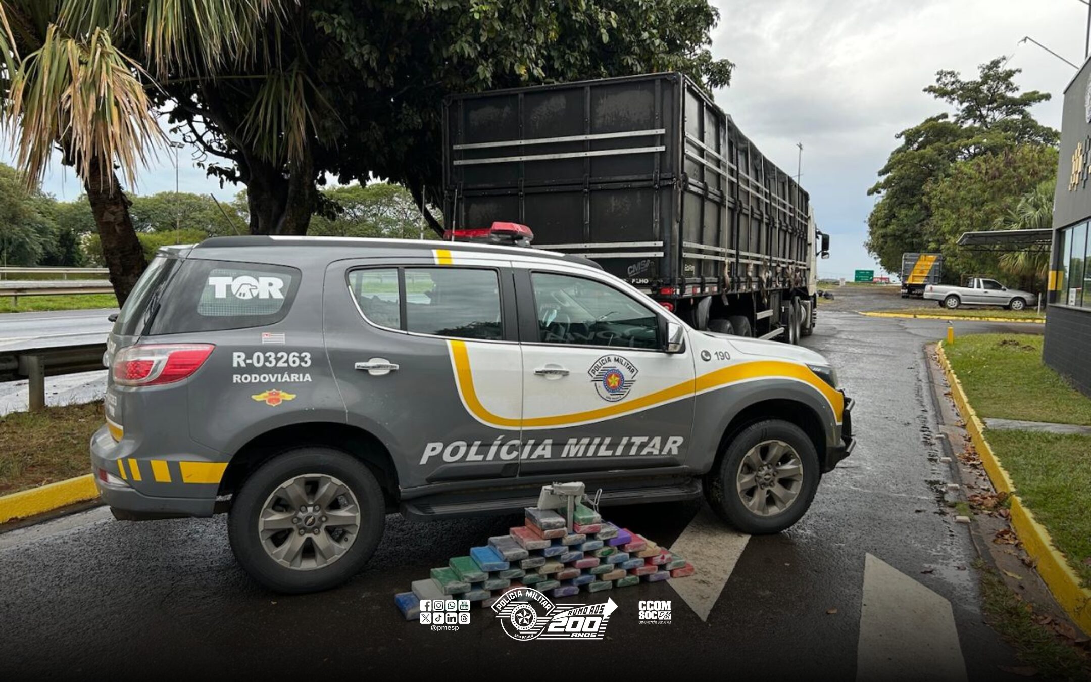 Submetralhadora e cocaína são apreendidas pela PM Rodoviária em Saltinho/SP