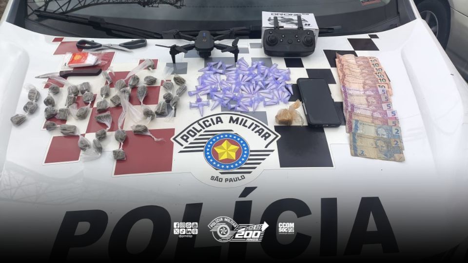 Traficante é preso e drone usado para vigiar viaturas é apreendido em São Carlos/SP