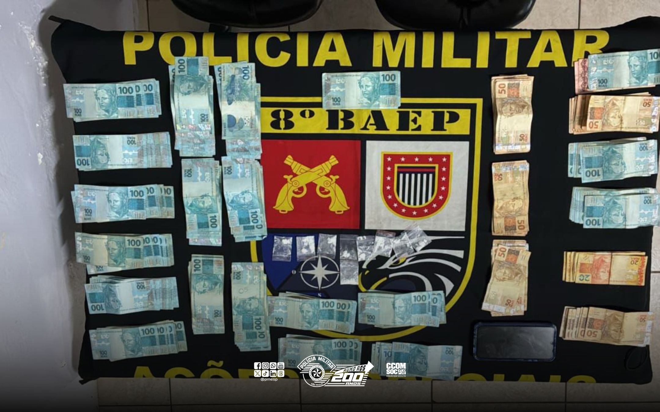 Drogas e R$ 23,5 mil em dinheiro são apreendidos pela PM em Presidente Prudente/SP