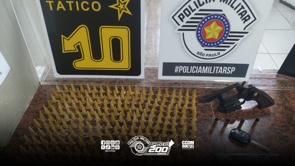 Força Tática prende homem com arma de fogo e drogas em Piracicaba/SP