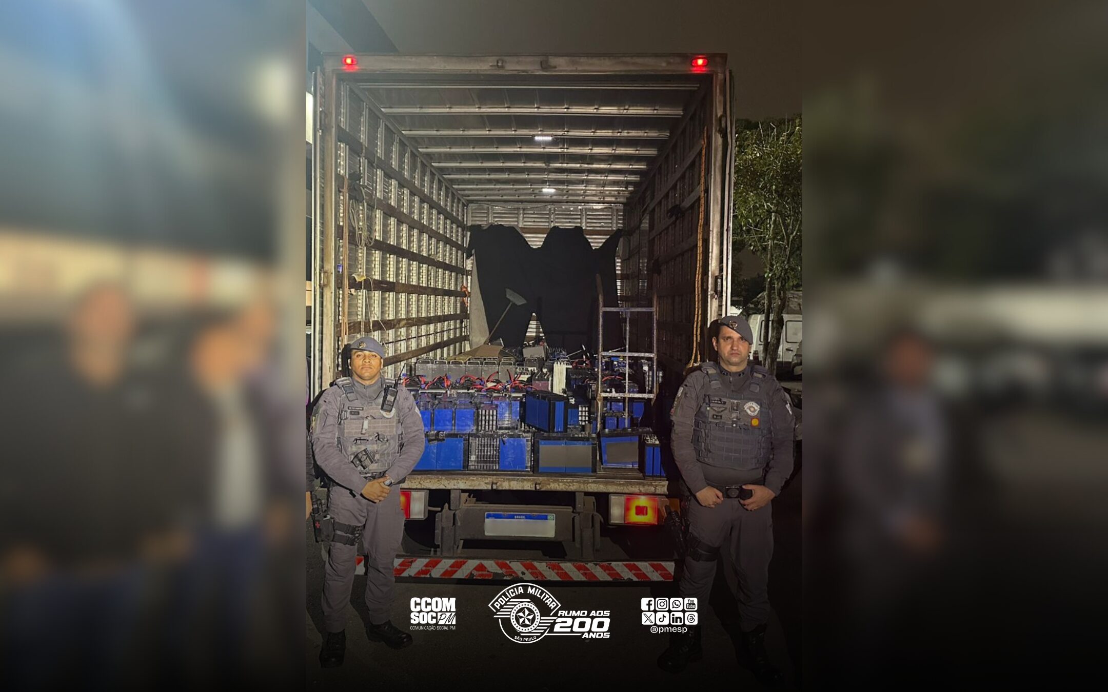 Polícia Militar apreende cerca de mil baterias furtadas de empresas de telecomunicação na Zona Leste