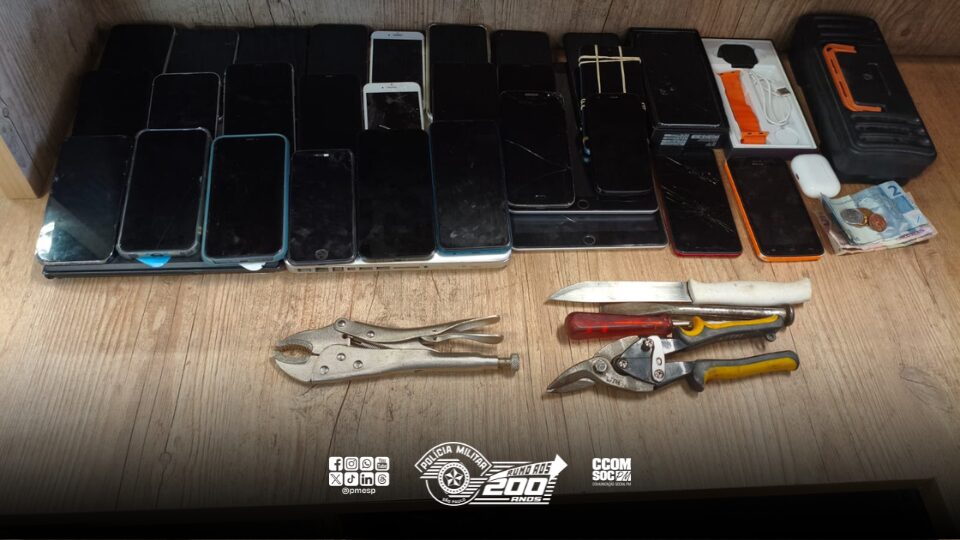 Homem é preso em flagrante após furtar loja de celulares em Franca-SP