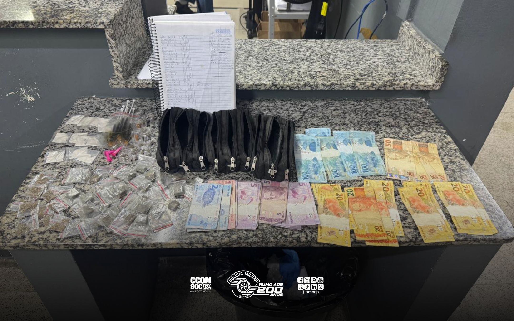 Dupla envolvida com o tráfico de drogas na Grande SP é detida em operação da PM