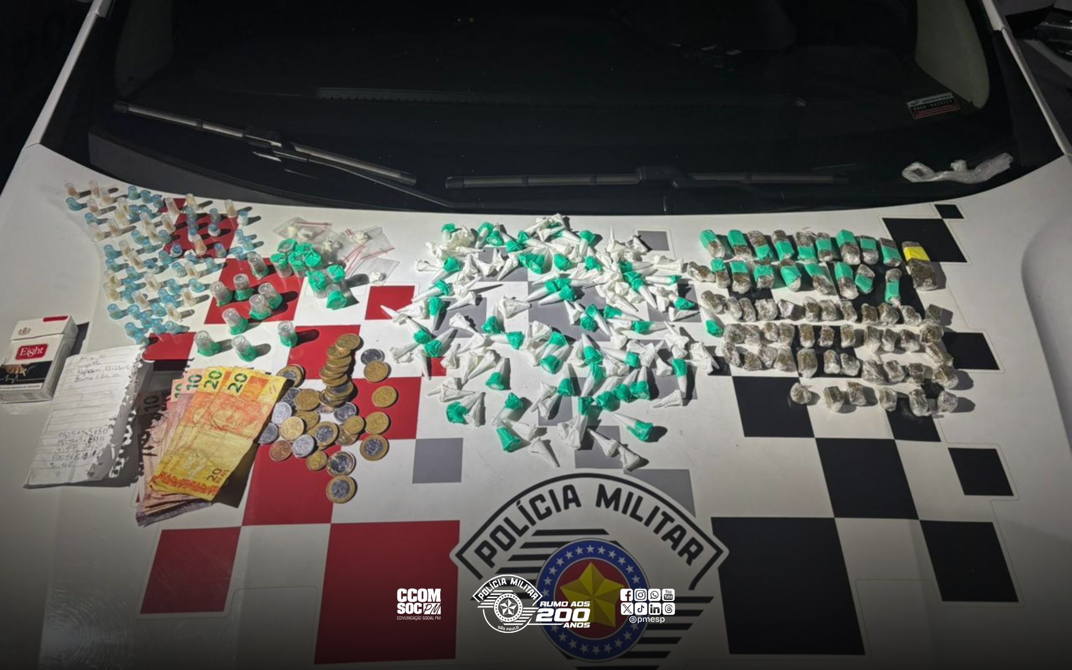 Drogas são apreendidas e traficante é preso em abordagem PM no Capão Redondo