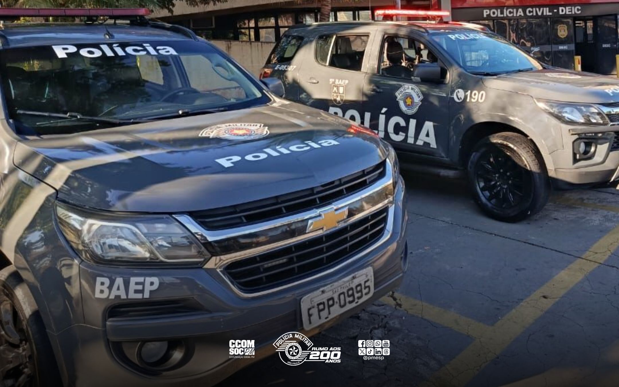 Três pessoas são presas em operação conjunta da PM e MPSP