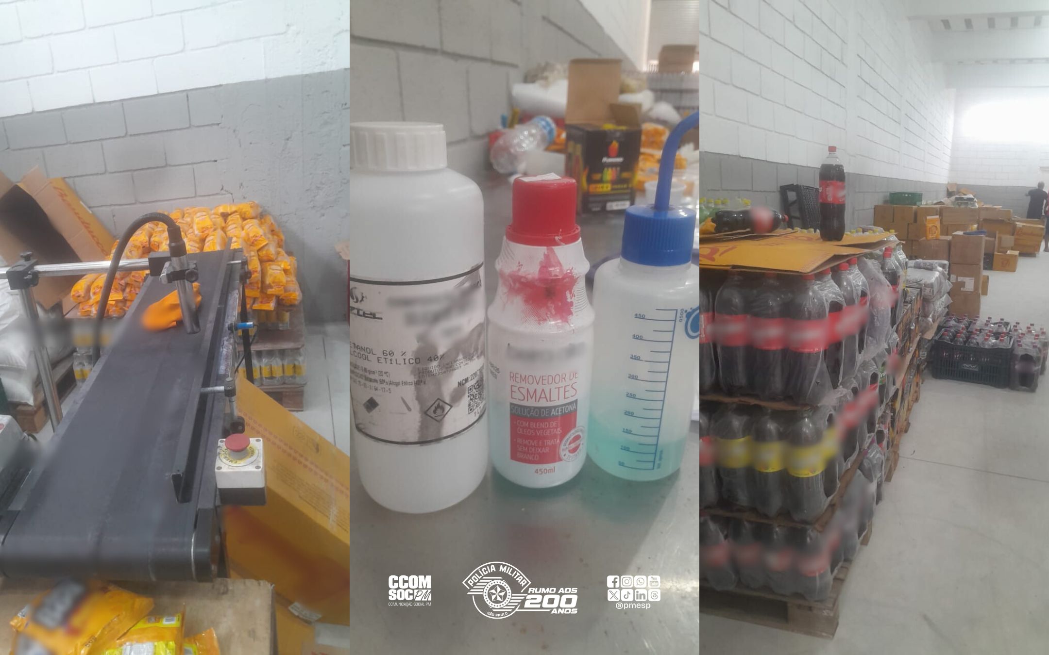 PM apreende veículo adulterado e produtos vencidos em galpão na Grande SP