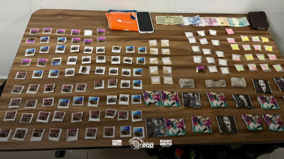 Polícia Militar flagra suspeito com drogas prontas para “delivery” no Ipiranga