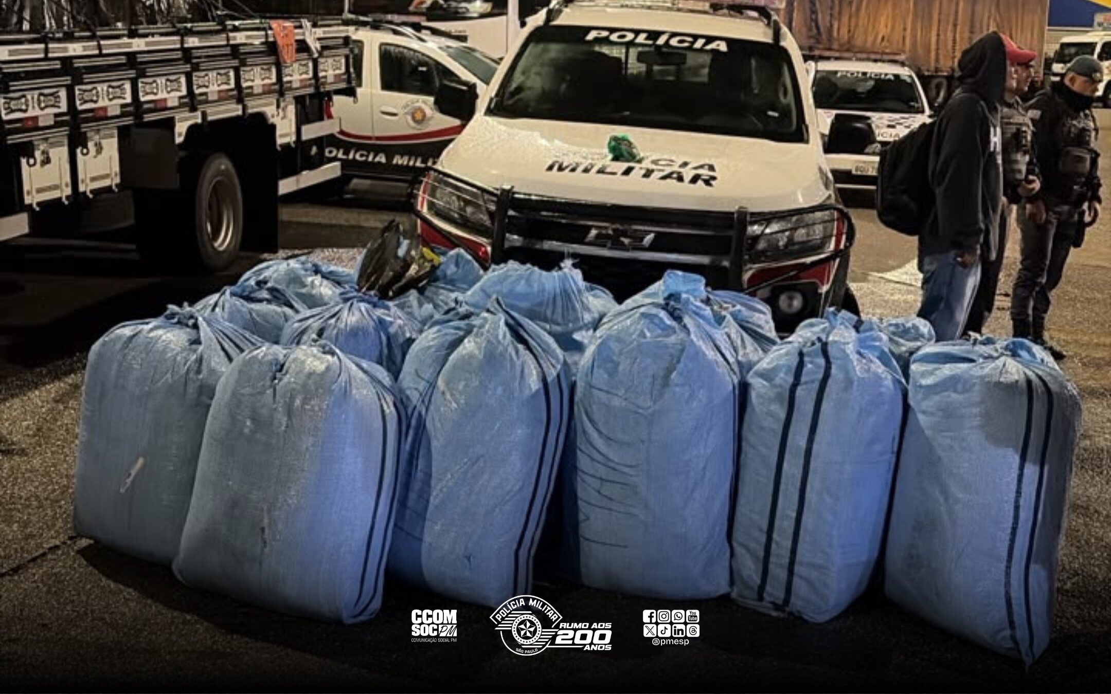 PM intercepta carregamento internacional de drogas e apreende mais de 400 kg de folhas de coca na Castello Branco