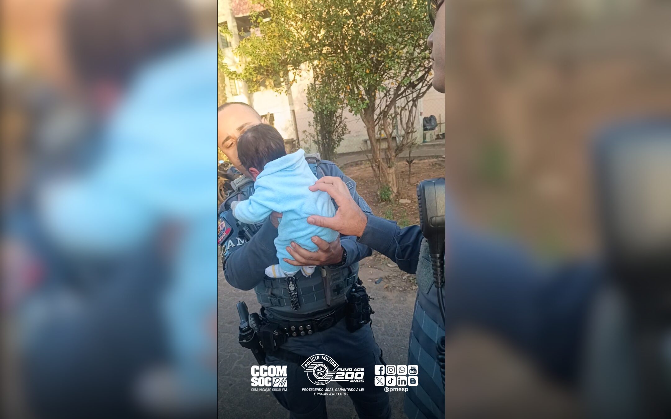Policiais militares salvam bebê de apenas 18 dias engasgado em conjunto habitacional