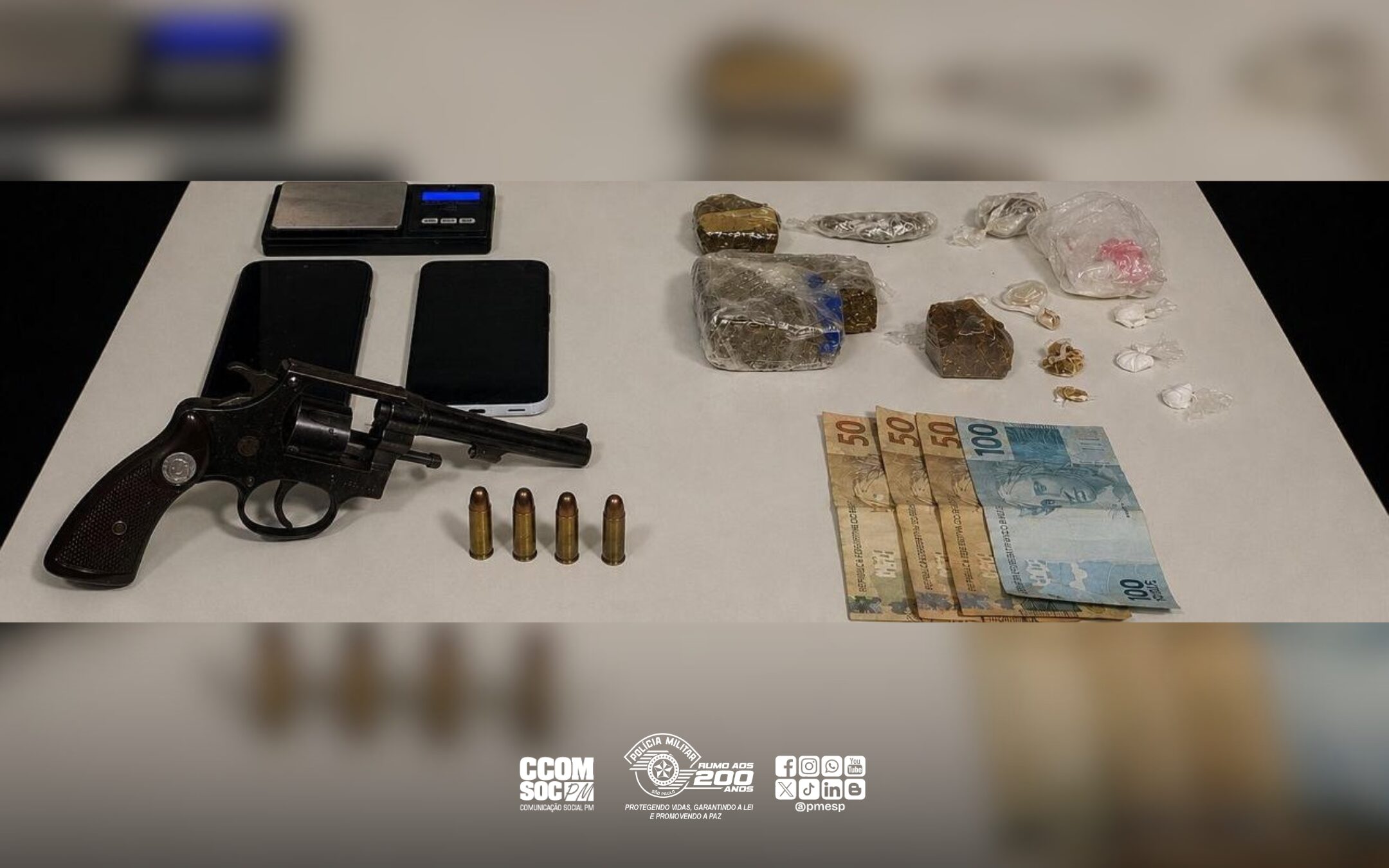 PM prende homem por tráfico de drogas e posse ilegal de arma de fogo em Teodoro Sampaio/SP