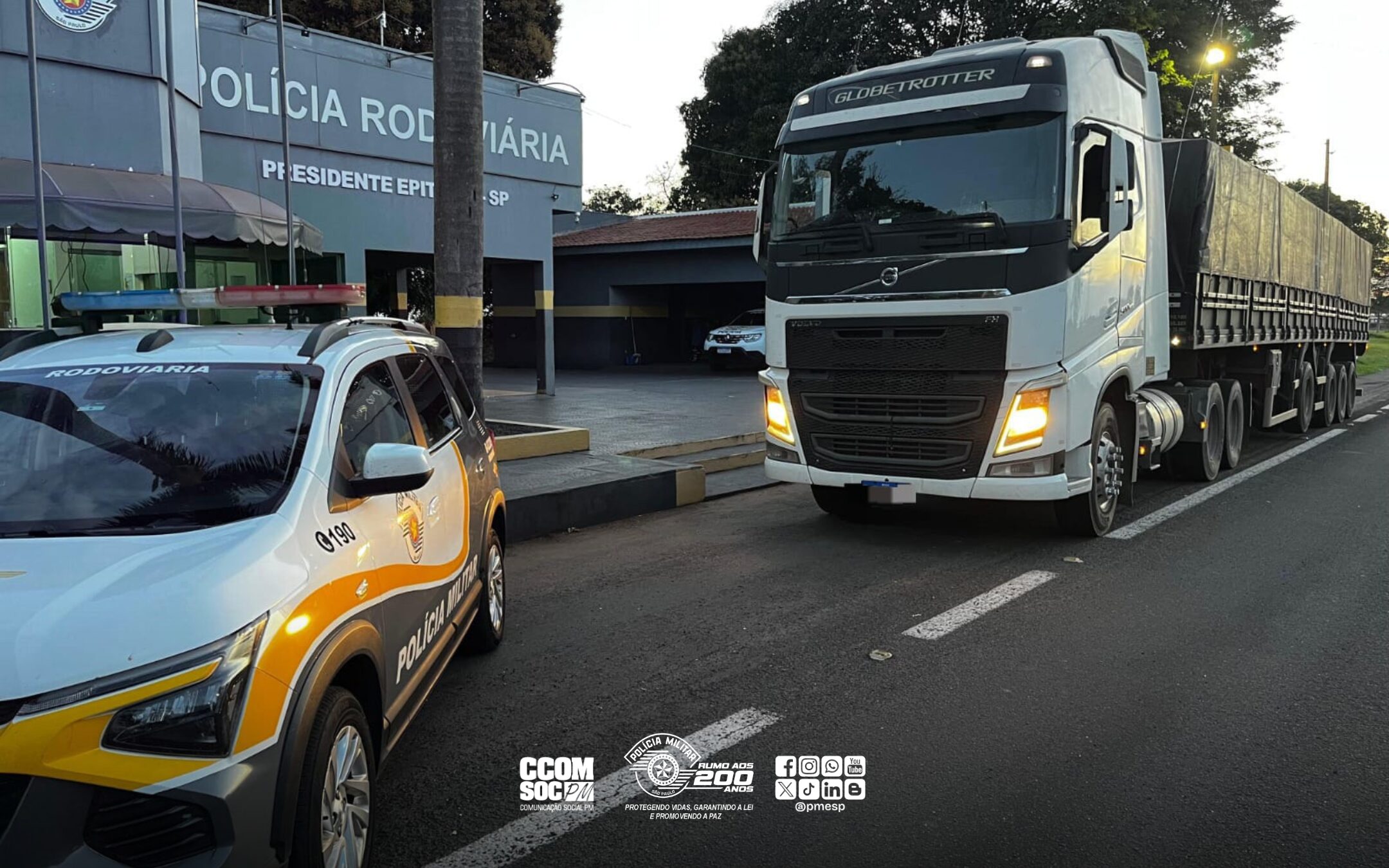 PM Rodoviária recupera caminhão roubado e prende receptador em Presidente Epitácio