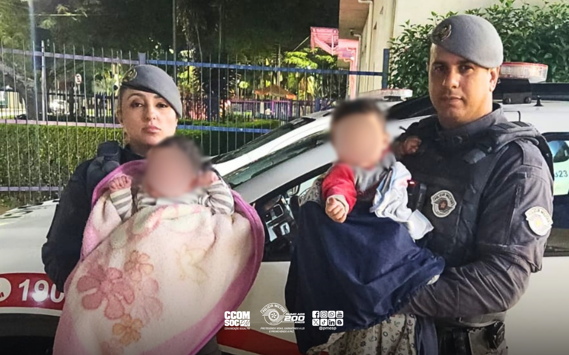 PM salva gêmeos de sete meses abandonados em São José dos Campos