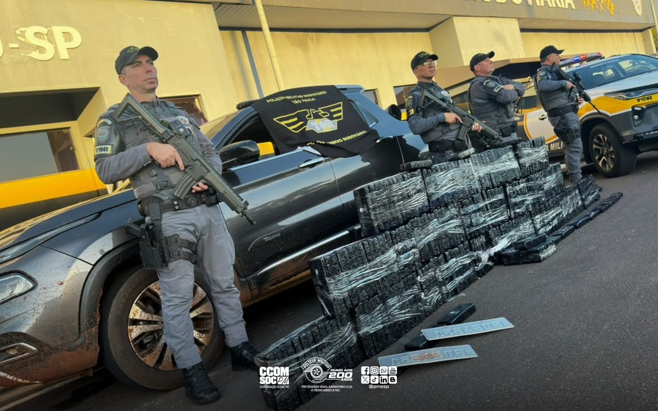 PM Rodoviária prende traficante com 195 kg de maconha em rodovia de Bauru